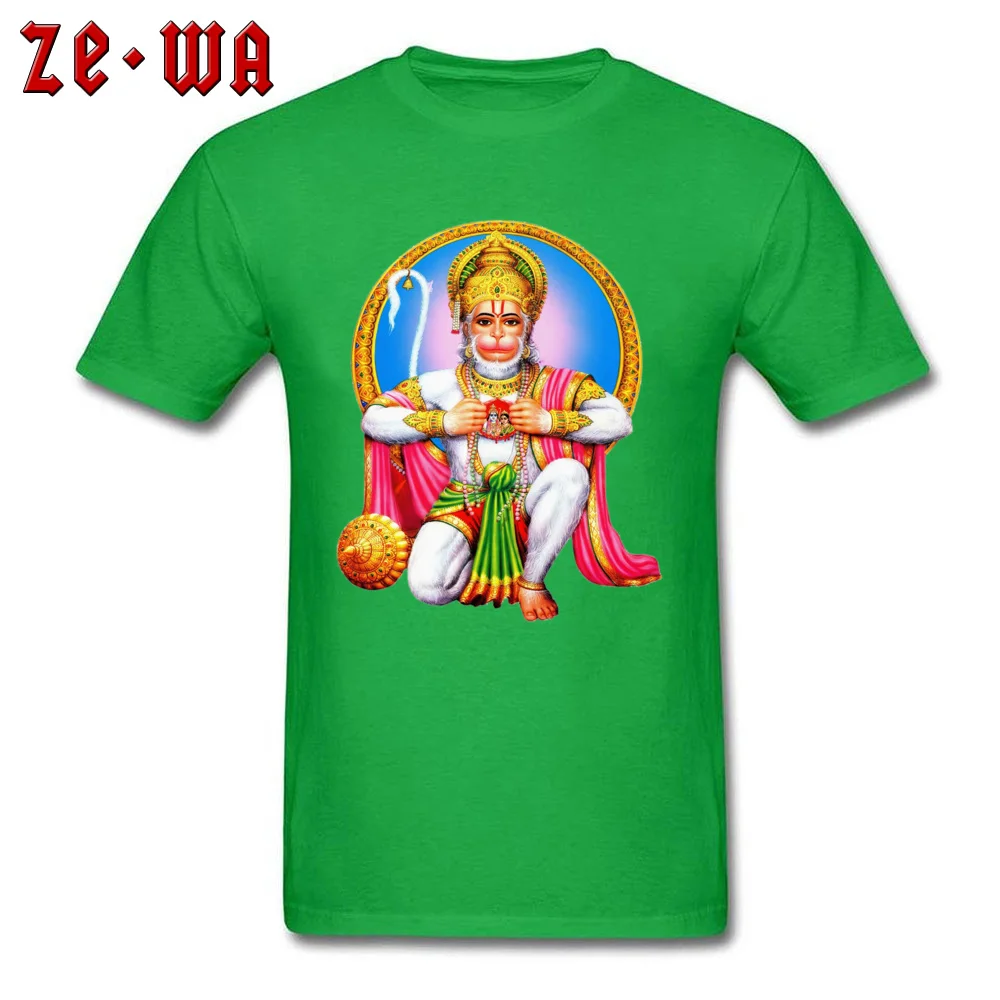 hanuman chalisa rama mantra god 100% Cotton Fabric Man Tops T Shirt Casual Autumn T Shirts New Coming Crewneck Tops Shirt hanuman chalisa rama mantra god green