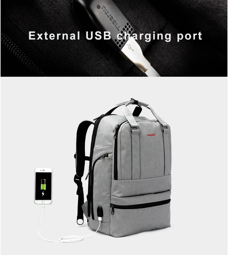 Tigernu Laptop Backpack USB Charger Business Casual Computer