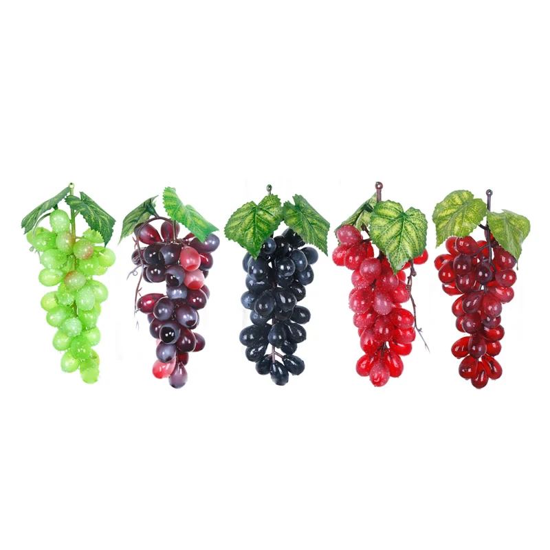 18CM Artificial Fruit Grapes Plastic Fake Decorative Fruit Lifelike Home Wedding Party Garden Decor Mini Simulation Fruit