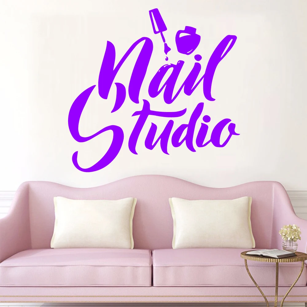 Hot Sale Beauty Salon Wall Decals Nail Polish Wall Sticker For Nail Studio Logo Vinyl Stickers Manicure Pedicure Wallpaper Decal