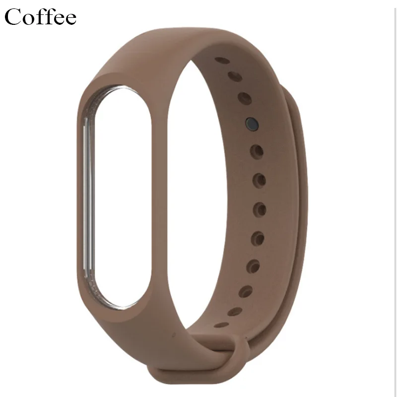 Mi band 3 ремешок pulsera удобный силиконовый mi 3 ремешок на запястье для mi Band 3 пульсометр смарт-браслет - Цвет: Coffee