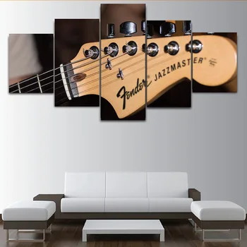 

5 Piece Pictures Bass Guitar Neck Prints Posters Music Canvas Painting On The Wall For Living Room Studying Room Home Decor Art