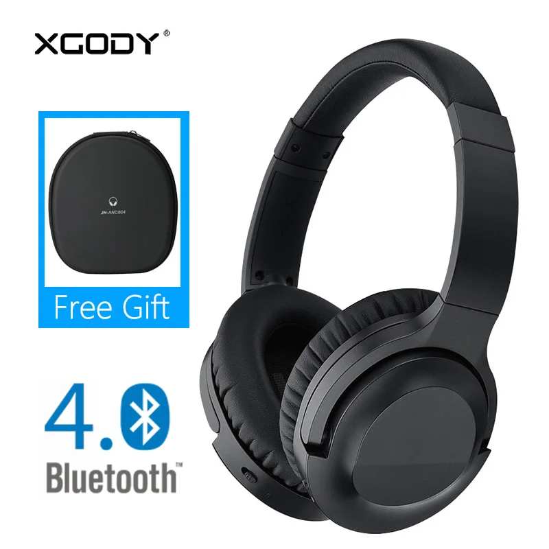 

XGODY ANC804 Active Noice Cancelling Wireless Headset Bluetooth V4.0 Headphone with Mic 10 Hours Play Time for iPhone for Xiaomi
