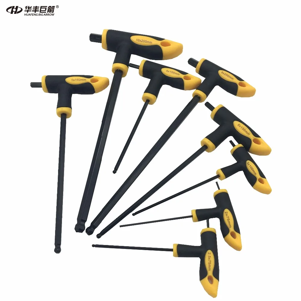 preço HUAFENG SETA GRANDE 8 PC T Handle Hex Chave Allen Wrench Set bola de Cabeça Chave de 2mm 10mm Para Auto Moto Motorycle Mão Conjunto de Ferramentas