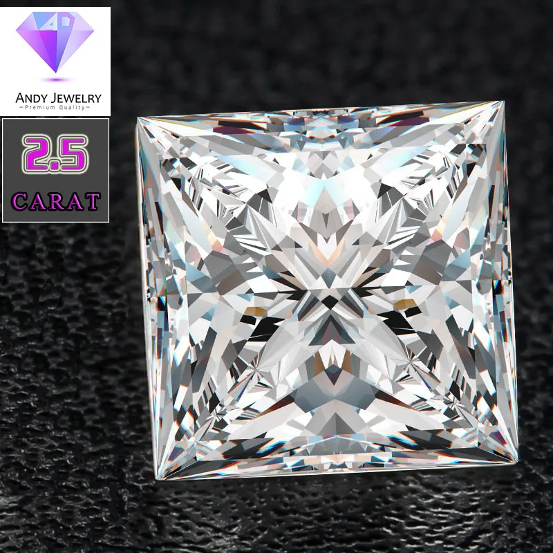 

Square brilliant moissanite stone Size 7.5*7.5mm 2.2 carat diamond Excellent white DEF color