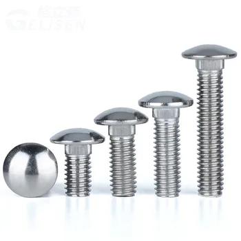 

5PCS M6 GB12 304 Stainless Steel Carriage Screws Round Head Square Neck Bolts Shelf Screws