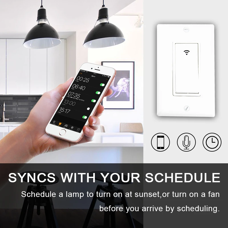 Frankever Wi-Fi Smart 1 2 3 банда настенный переключатель Wifi Пульт дистанционного управления через смартфон работа с Alexa и Google Home