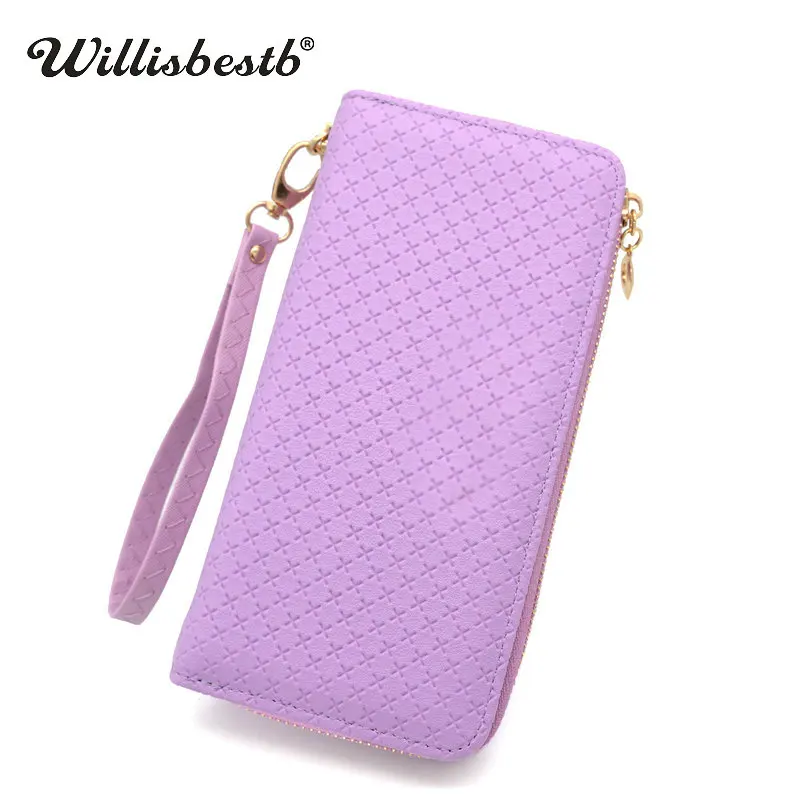 2018 New Brand Lady Leather Purse Woman Wallet Long Zipper Phone Pocket Designer Women Purses Female Wallets Clutch Card Holder