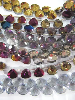 

5strands 8x8mm Crystal like DIY beads chinese glass drop teardrop faceted multicolor jewelry beads