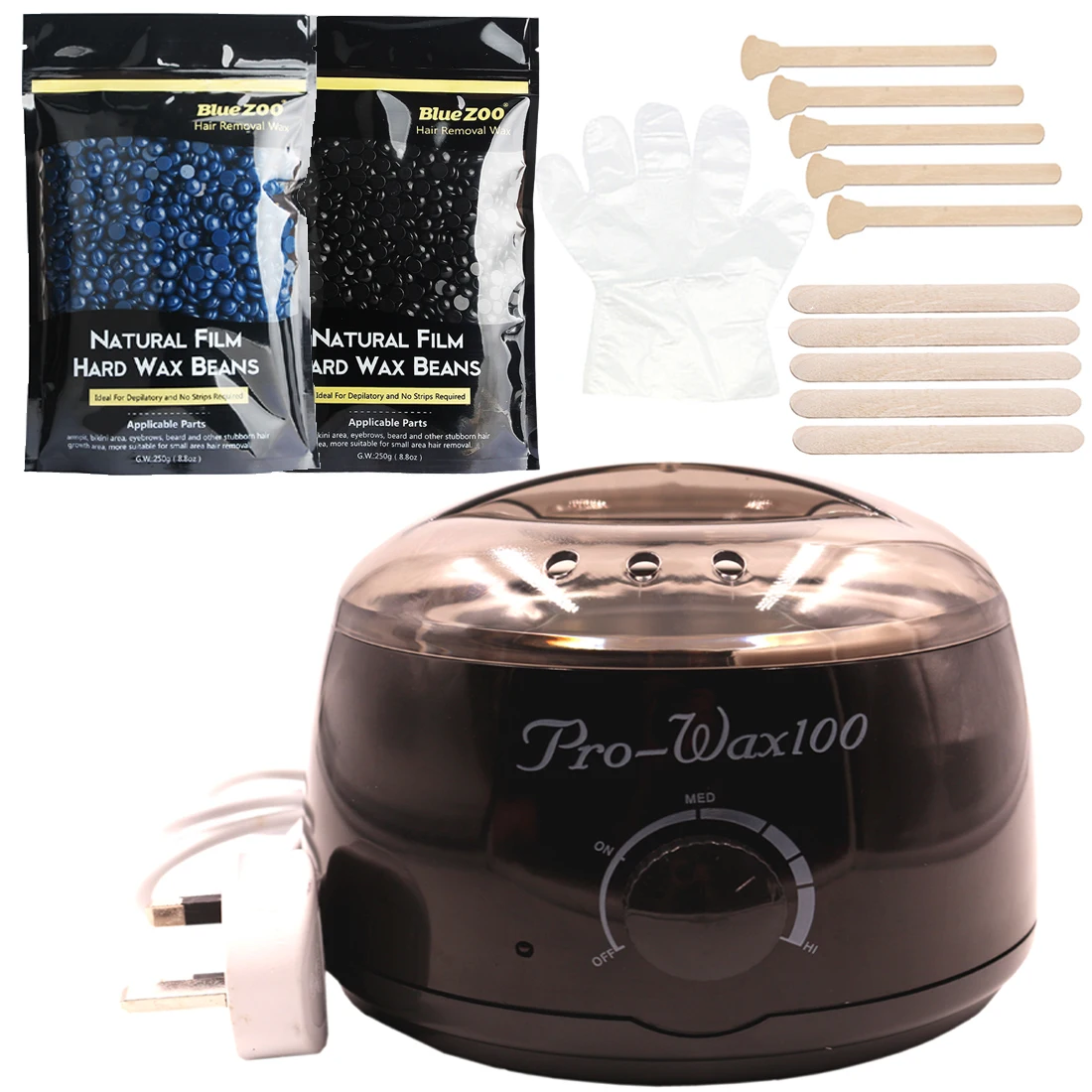 Brazilian Professional Wax Set Hair Removal Wax Warmer Machine Film Wax Depilatory Cream Heater Equipment US EU Black