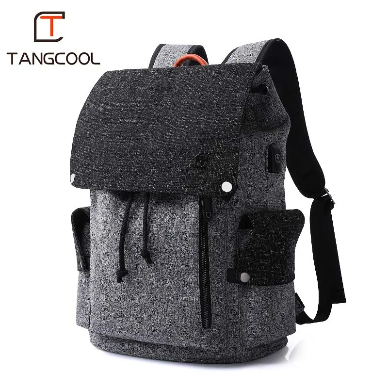 Мужской рюкзак Tangcool для 15,6 дюймов, USB рюкзак для ноутбука, Большой Вместительный Модный стильный рюкзак, водоотталкивающий рюкзак