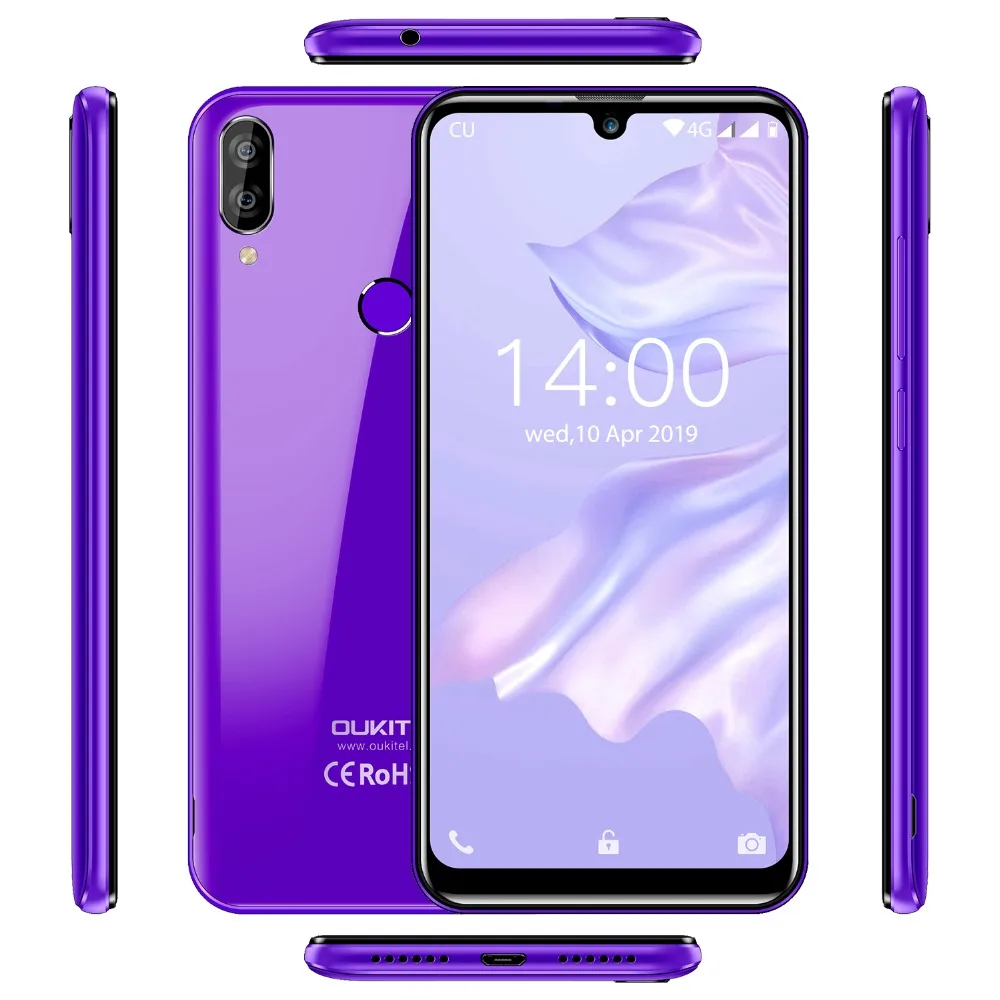 OUKITEL C16 Pro 5,71 дюймов 19:9 Смартфон Android 9,0 четырехъядерный 3 ГБ 32 ГБ мобильный телефон MTK6761P мобильный телефон 2600 мАч 8MP+ 2MP Face ID