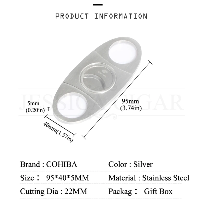 COHIBA нержавеющая сталь сигары резак острое лезвие Zigarren Резак металлический сигары нож гильотина с подарочной коробкой