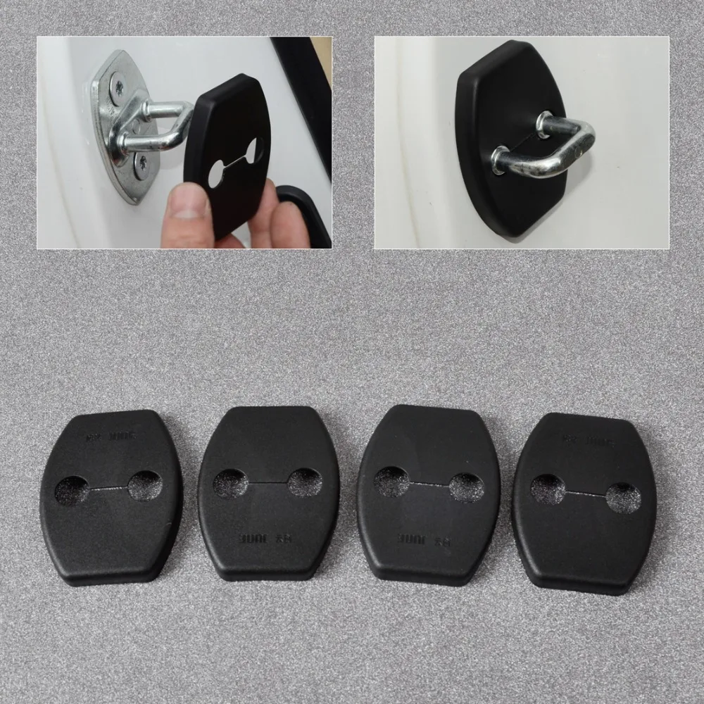 

DWCX 4x Car Door Striker Cover Lock Protector Case for Toyota Highlander FJ Cruiser Alphard Previa Sequoia Yaris 2012 2013 2014+