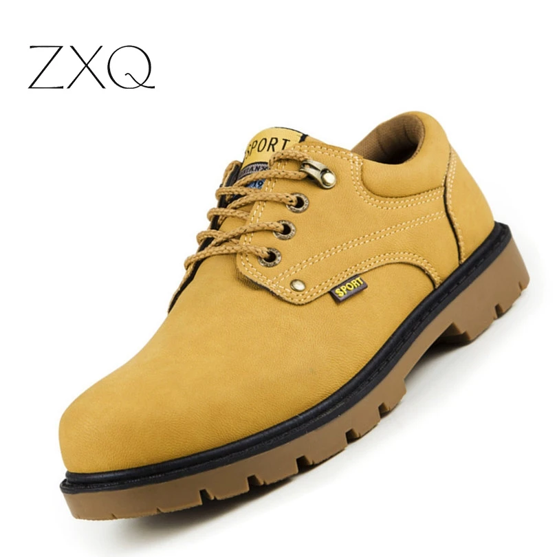 

2019 PU Leather Men Ankle Boots Autumn Winter Men Boots Lace-Up Safety Work Men Boots Autumn Shoes