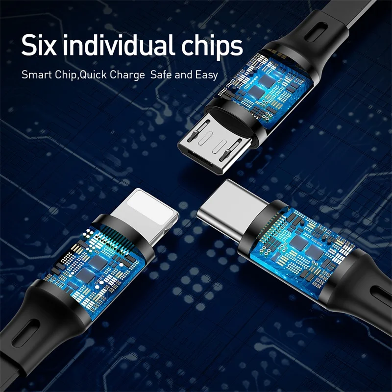  Baseus 3 in 1 Versenkbare USB Kabel Für iPhone Xs Max Xr X 3in1 Schnelle Lade Ladegerät Micro USB T