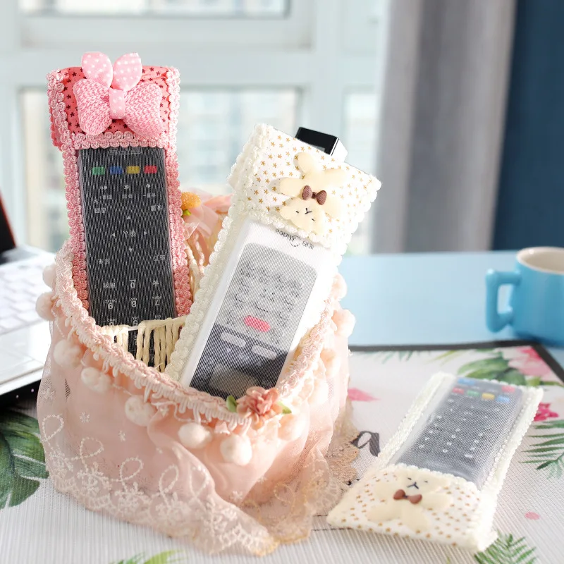 

1pcs Control Protector Cover Clear Video TV Air Condition Remote Control Protector Cover 4 Styles Home Storage Bear Bow-knot