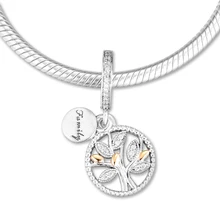 Подходит для бусины Pandora Браслеты семейное наследие подвески с 14 к настоящее золото стерлингового серебра 925 ювелирные изделия