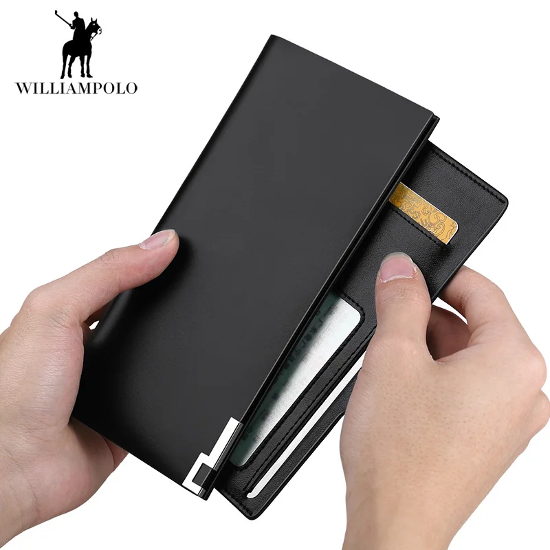 

Brand Men Wallet Black Genuine Leather Long clutch wallets for men Cowhide Bifold Purse Slim Fashion Male Wallets Carteira 2018