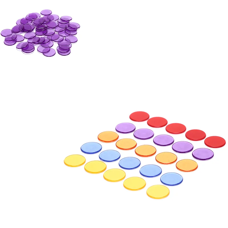 

New arrival 50Pcs 5 Colors Transparent Counters Counting Bingo Chips Plastic Markers Bingo Supplies hot selling