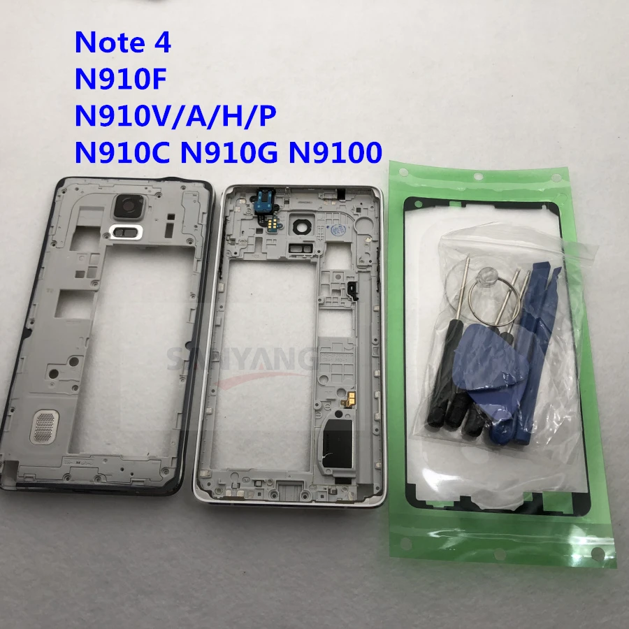 

Housing Frame For Samsung Galaxy Note 4 N910F N910V/A/H/P N910C N910G N910 Phone Cases Middle Chassis Plate Bezel Mid note4
