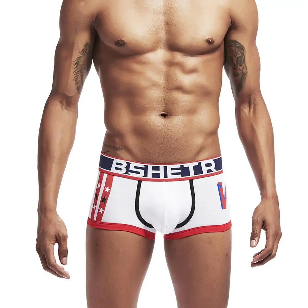 4 шт. / Упак. Мужские боксеры 2019 BSHETR Новые хлопчатобумажные мужские трусы Мягкие и