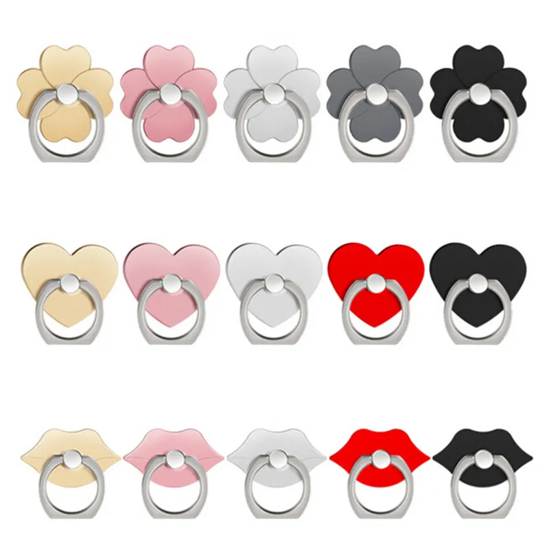 360 Degree Flower lip font b Finger b font font b Rings b font Smartphone Phone