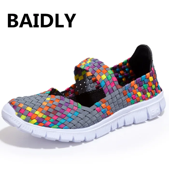 BAIDLY Новое поступление Женская повседневная обувь на мягкой платформе плетеная