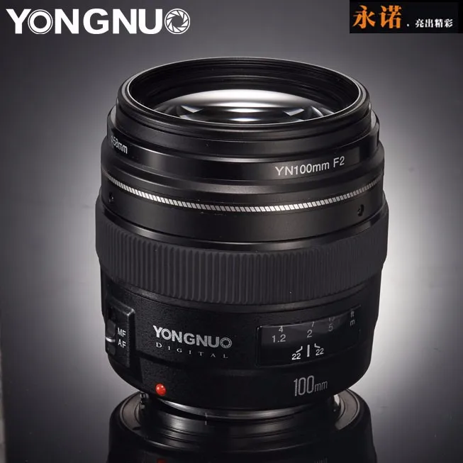 YONGNUO YN100mm F2 Средний телеобъектив основной объектив большая апертура Автофокус Объектив для Canon EOS Rebel камера AF MF