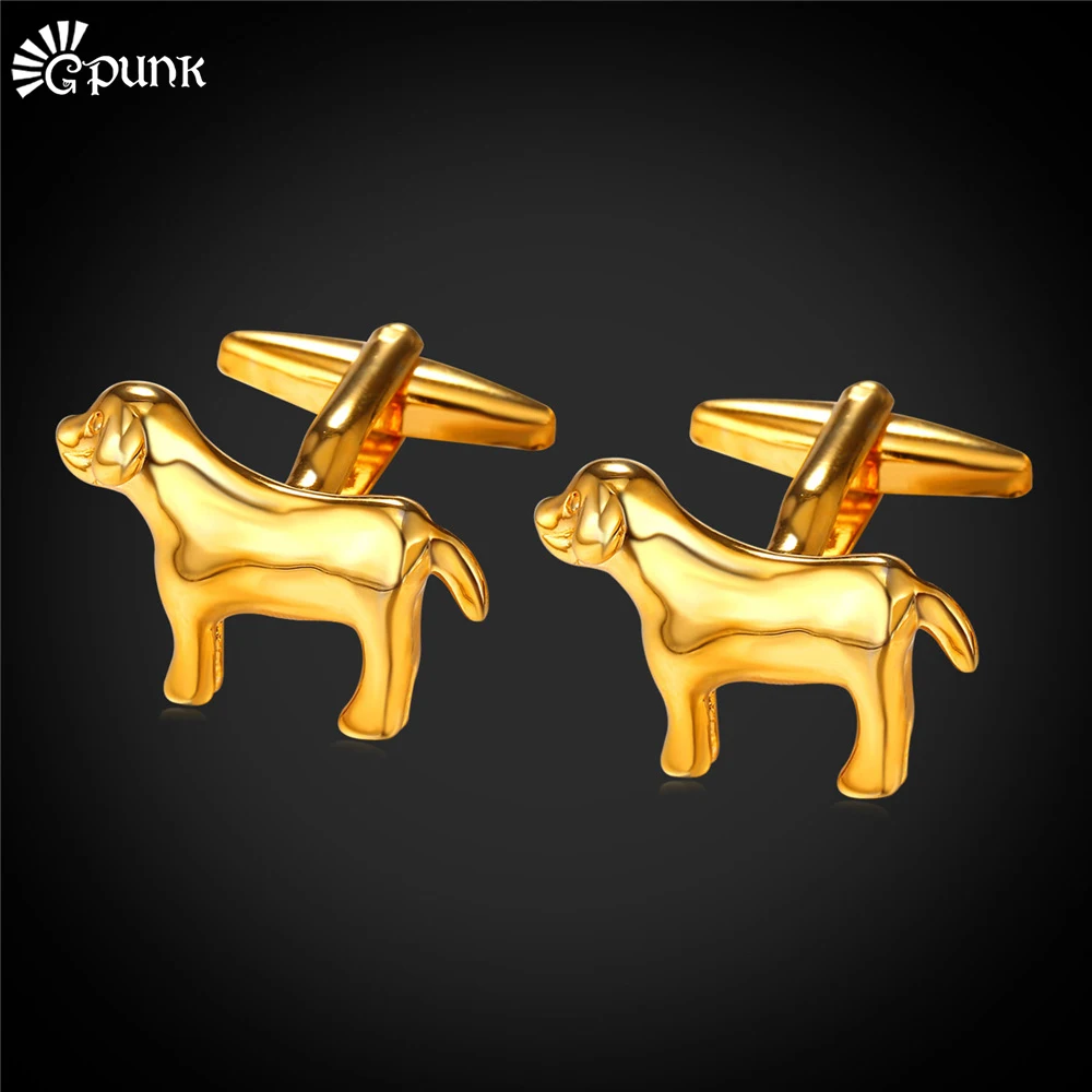 

High Quality Dog Shirts Cufflinks Gold/ color Animal Cufflinks Wholesale 2016 Male Accessories With Gift Box C1993G