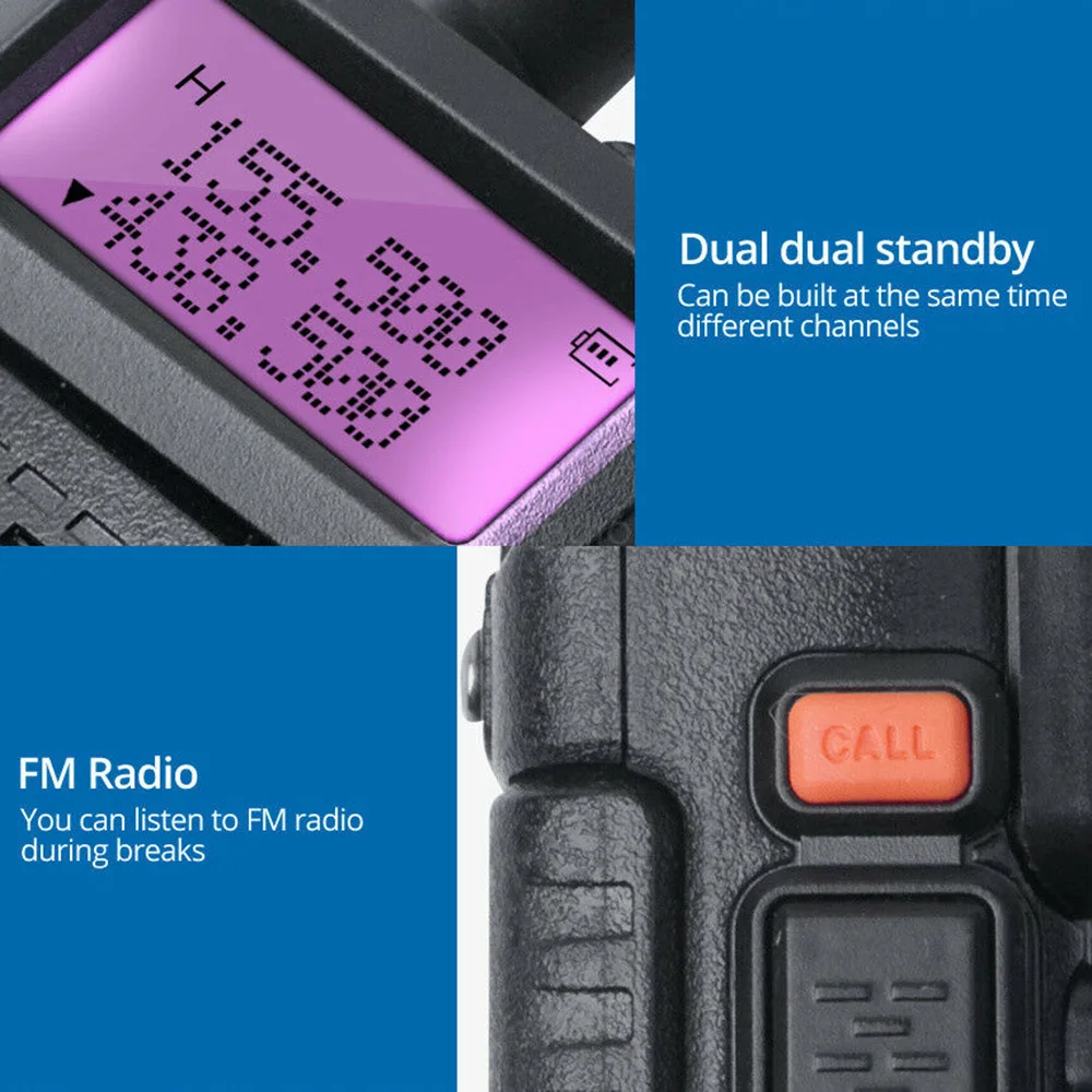 10 шт. Baofeng UV-5R 8 Вт иди и болтай Walkie Talkie “иди и тройной Мощность 8/4/1 Вт VHF Любительская рация двойного диапазона с UV5R Портативный двухстороннее радио