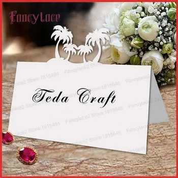 

50pcs Place Card Name Cards Beach COCO Tree Table Decoration Family Invitation Cards For Party Event Supplies