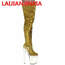 Laijianjinxia/вечерние Queen Для женщин 20 см Обувь на высоком каблуке сексуальные ультра-Высокие ботфорты Обувь высокие сапоги для ночного клуба пикантные ботинки для танцев a-66