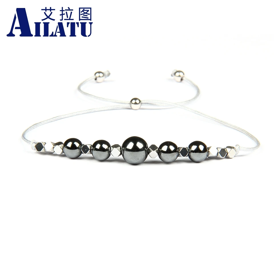 

Ailatu Simple Friendship Jewelry Natural Hematite Stone Beads Braiding Couples Bracelet Cheap Fine Jewelry