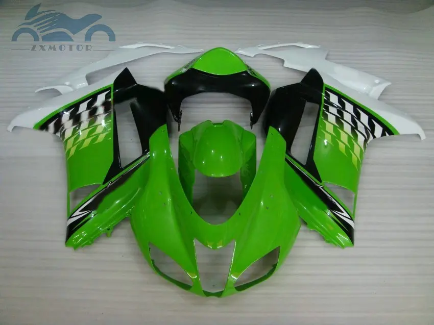 Обтекатели на заказ комплект для KAWASAKI Ninja ZX 6R 2007 2008 Полный комплект обтекателя тела комплект ZX6R 636 07 08 зеленый аксессуары для мотоциклов