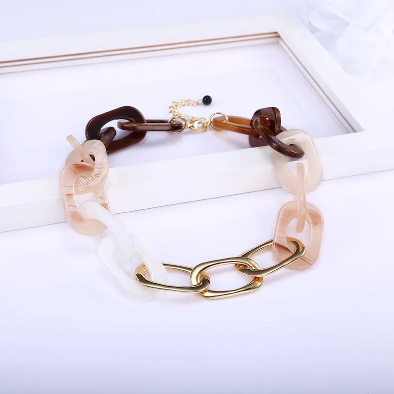 Эффектное ожерелье чокер Женская акриловая цепь Kolye Colar Harajuku Collares ювелирные