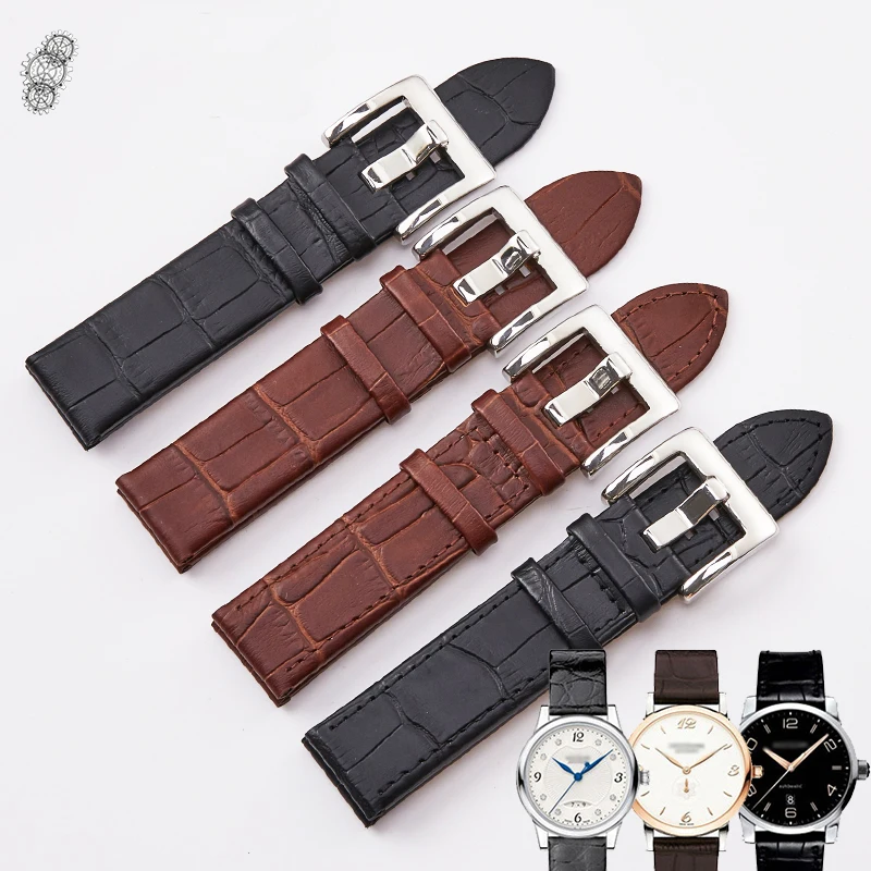 

Black Watch Accessories Fashion Watchband 20mm 22mm Leather Watch Strap Pin Buckle Brown Watch Band for Montblanc