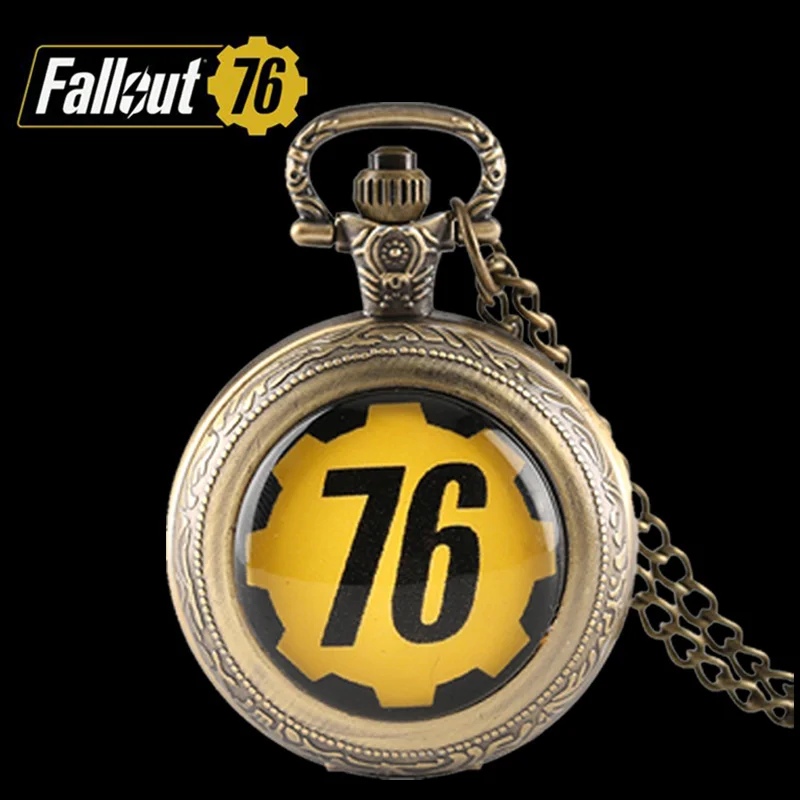 

Retro Bronze Pocket Watch Fallout 4 Vault 111 FALLOUT 76 Electronic Games Steampunk Necklace Chain Pendant Gifts for Men Women