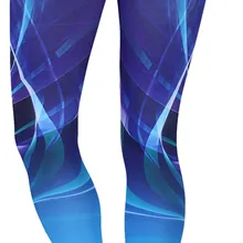 JIGERJOGER Flash Blue линии печати спортивные высокие Капри по талии леггинсы 7/8 шорты для йоги Леггинсы Фитнес Баланс компрессионные колготки