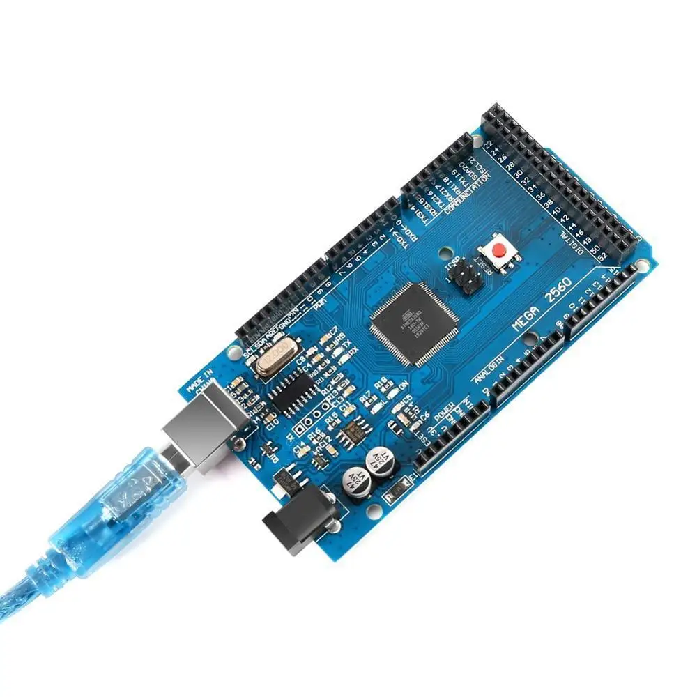 Плата MEGA 2560 R3 ATmega2560 ATMEGA16U2 с USB кабелем для Arduino|Аксессуары демонстрационных