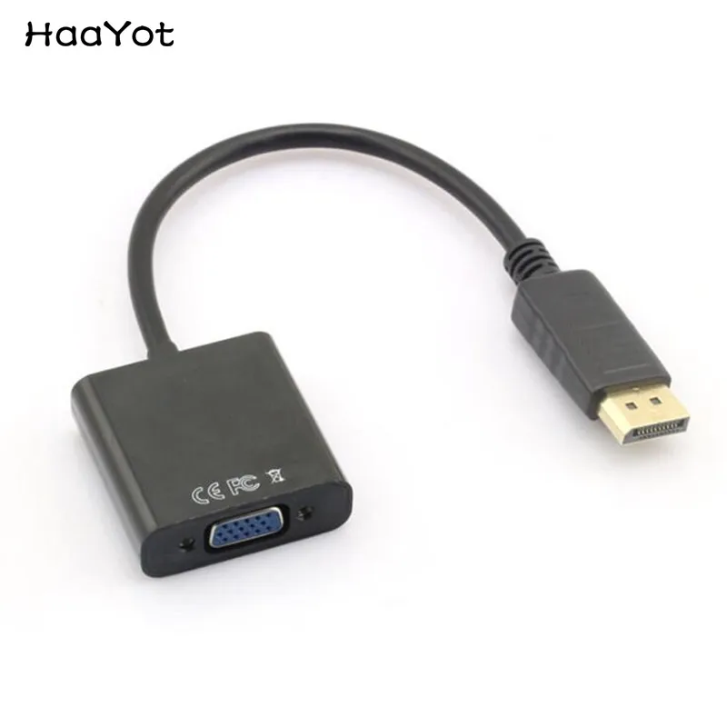 HAAYOT High Quality DisplayPort DP Input to VGA Output Adapter Male To