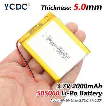 

3.7V 2000mAh 505060 Lithium Polymer Li-Po li ion Rechargeable Battery Lipo cells For interphone Bluetooth speaker PDA POS GPS