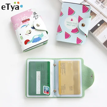 

eTya Korea Cartoon Cute Travel Women Men Credit Business Bank Card Holders Multi-card High-capacity Student Bus ID Card Wallet