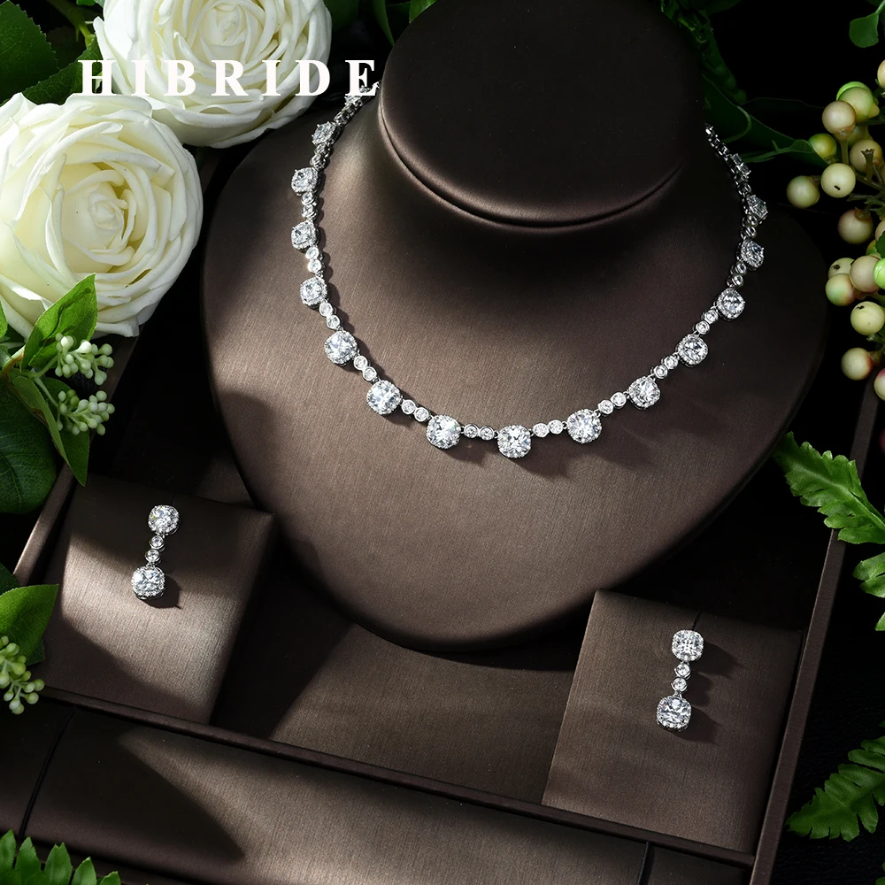 HIBRIDE роскошный белый золотой цвет простой дизайн CZ крошечная круглая Цепочка