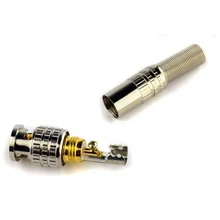10pcs Gold BNC Male Video Plug Coupler Connector to screw for RG59 Cable Adapter