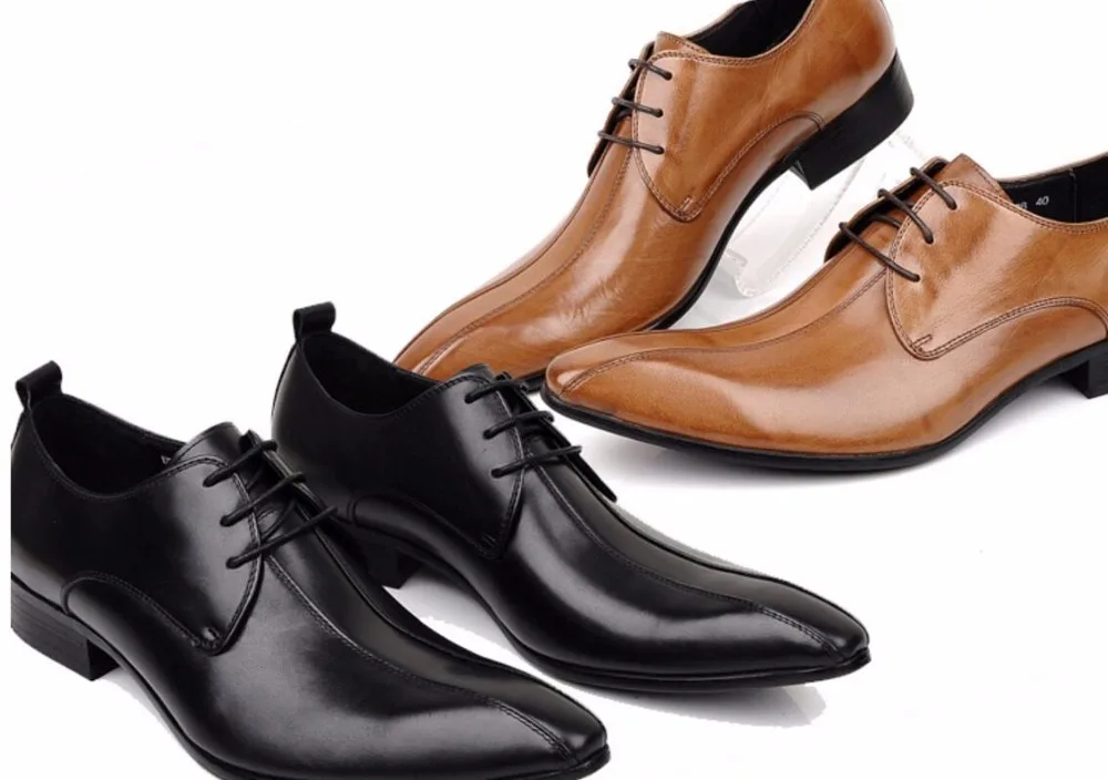 

Cow Leather Men Dress Business Shoes Male Barque Wedding Oxfords Shoes Buckles Black Brown Spring Autumn Shoes Size45
