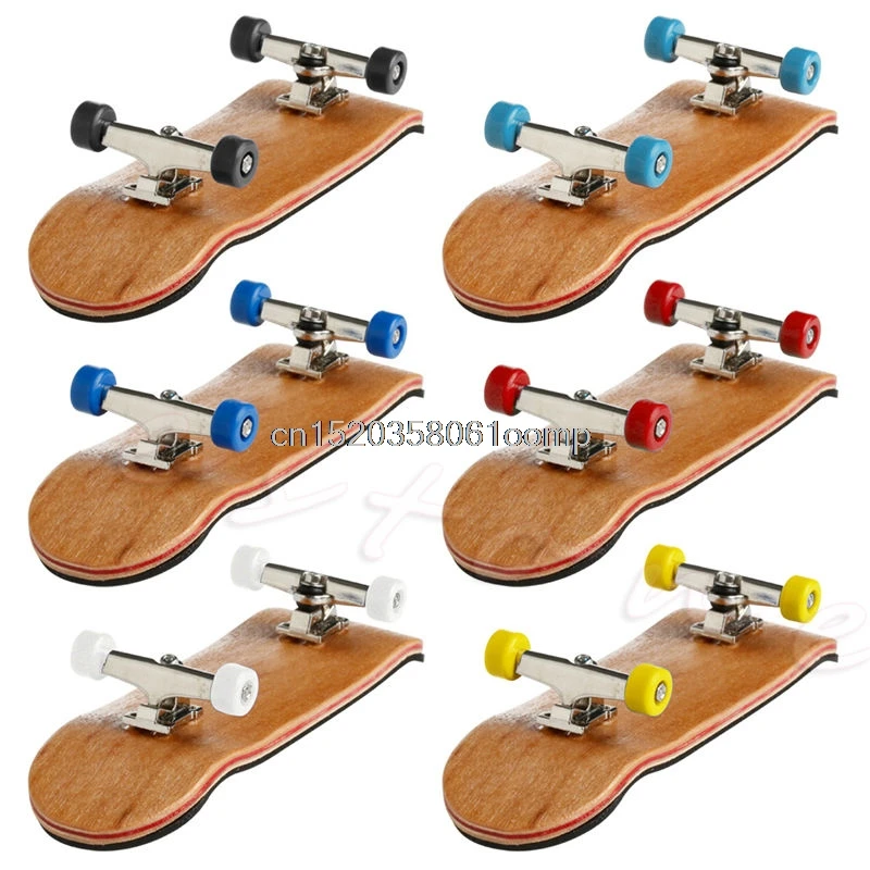 

Professional Type Bearing Wheels Skid Pad Maple Wood Finger Skateboard Alloy Stent Bearing Wheel Fingerboard Novelty Toy