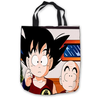 

Custom Canvas dragon ball goku Tote Shoulder Shopping Bag Casual Beach HandBag Daily Use Foldable Canvas #180713-03-55