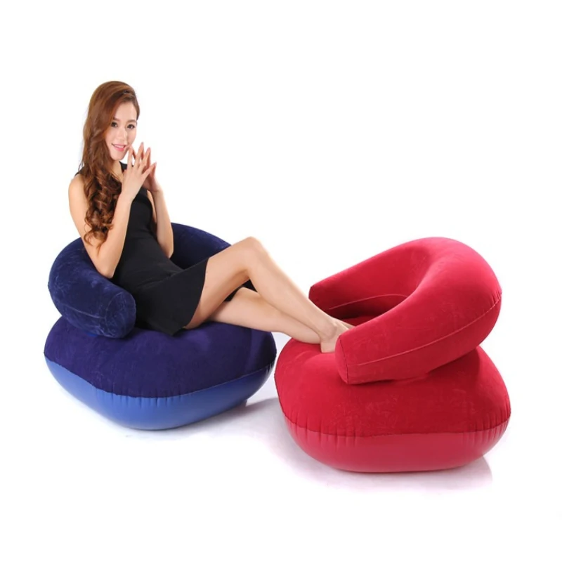 

Dropshipping Inflatable Flocked PVC Sofa for Kids Adults Lounge Air Bean Bag Armchair in Living Room Office Outdoor Puff Sofa