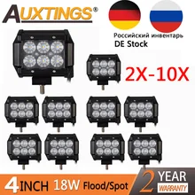 Auxtings 2X 4X 10X PC 4 Inch 18 W LED Luce di Lavoro 12 V Lavoro lampada 4 ” Light Bar Spot Flood Per Camion Barca Trattore 4×4 Offroad auto